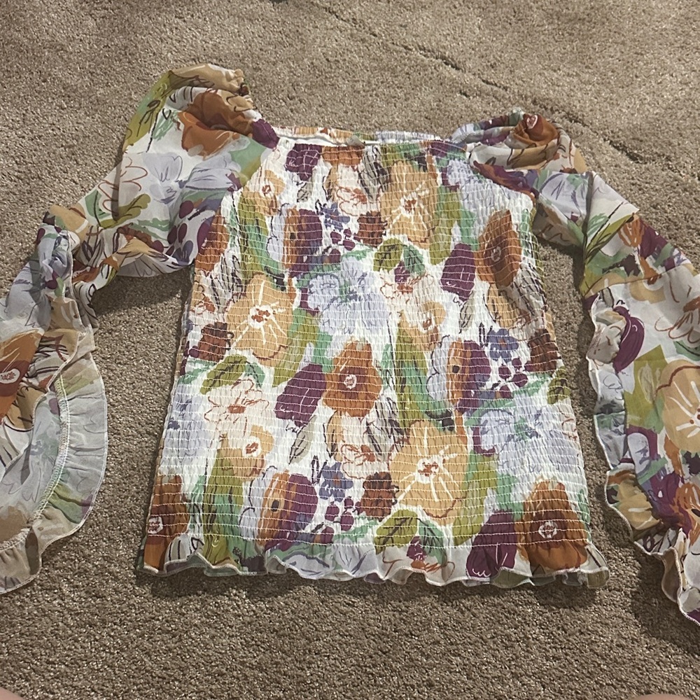 Cato NWT Smocked Off-Shoulder Top